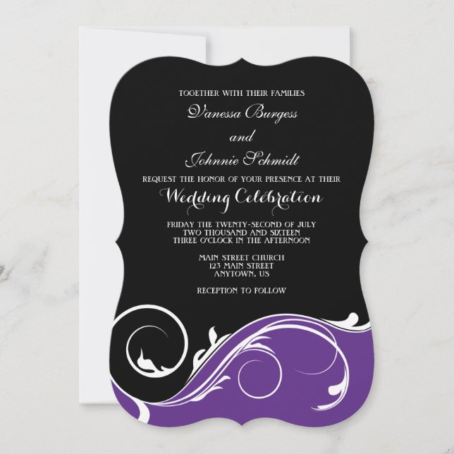 Invitación a la boda de la paréntesis de zarandeo  (Anverso)