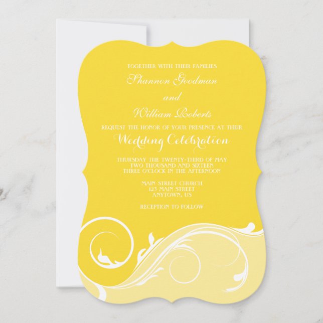 Invitación a la boda de la paréntesis floral amari (Anverso)