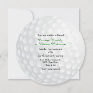 Invitación a la boda de la pelota de golf