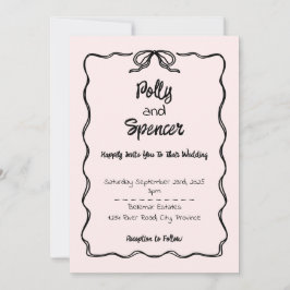Invitación a la boda de la Penmanship de Pastel Ru