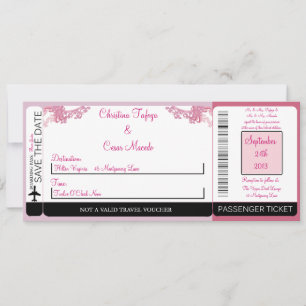 Invitación a la boda de la pensión Pink/Purple Chi
