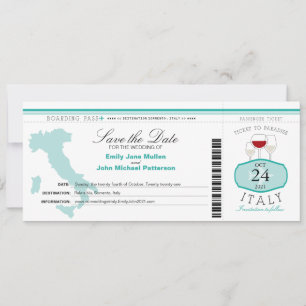 Invitación a la boda de la pensión verde azulada d