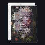 Invitación a la boda de la Peonia Blanca Moody<br><div class="desc">Moody white peony boda floral,  suite inspirada en el estilo holandés.</div>