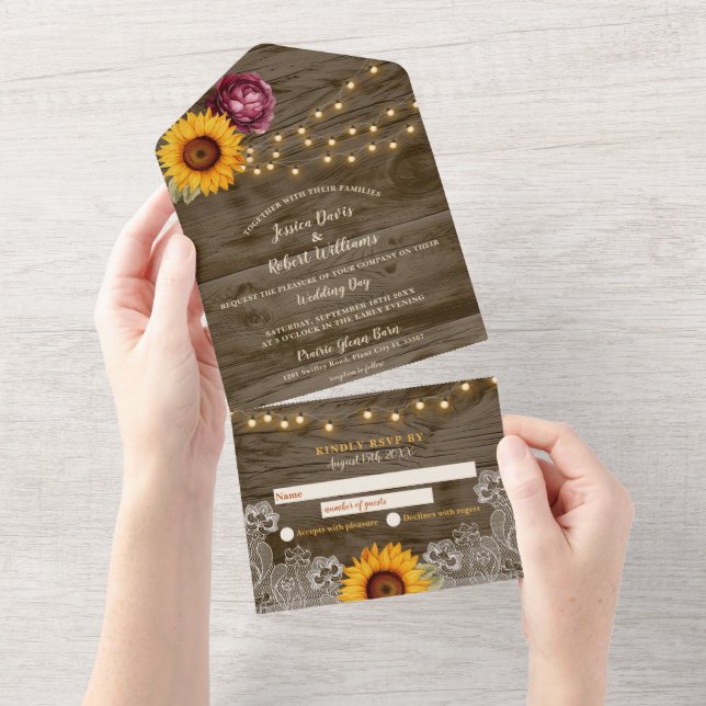 Invitación a la boda de la Peonia Rustica del Gira (desgarro)