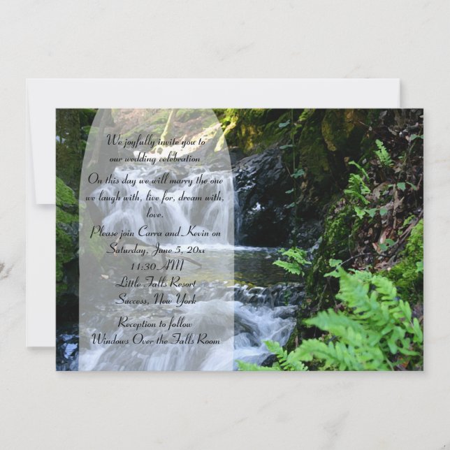Invitación a la boda de la pequeña cascada (Anverso)