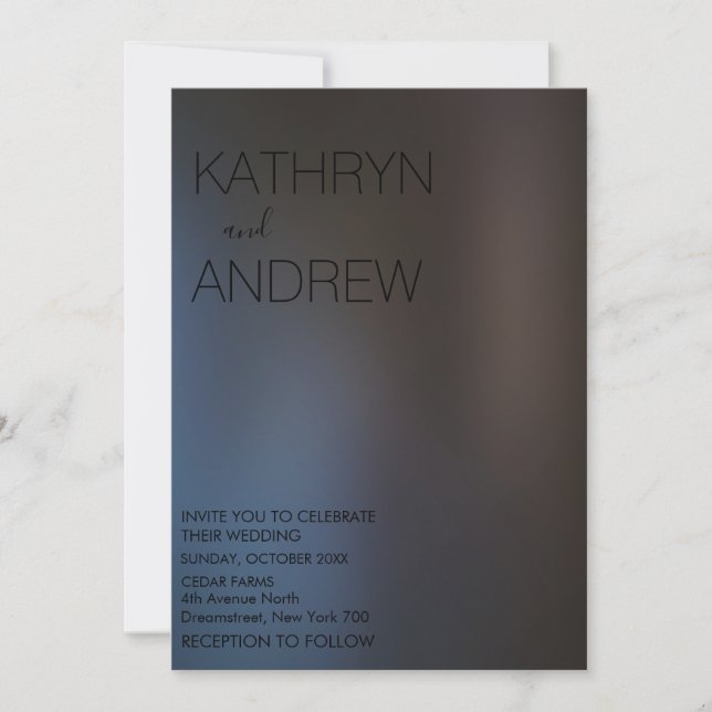 Invitación a la boda de la perla negra moderna (Anverso)