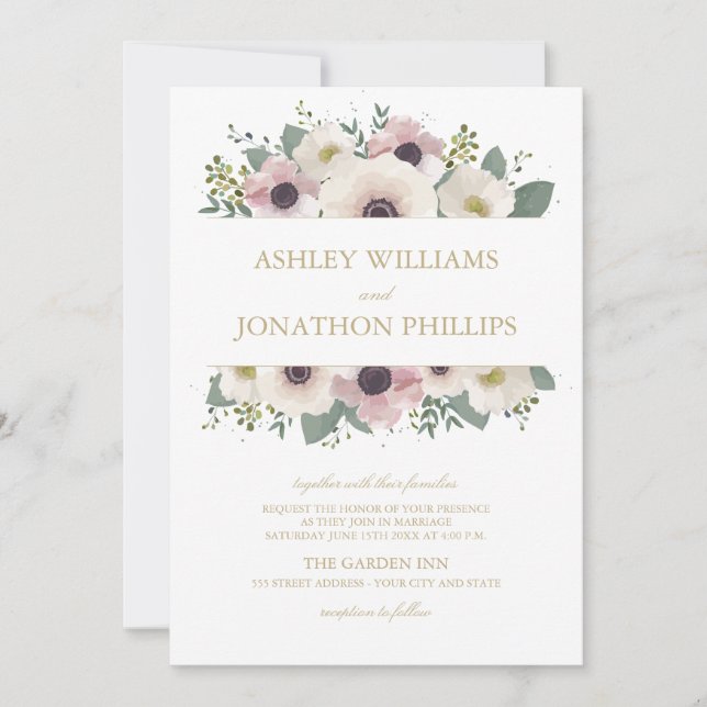 Invitación a la boda de la personalizado Rubor Ane (Anverso)