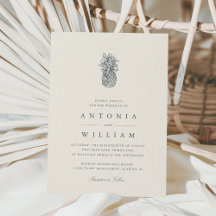 Invitación a la boda de la piña de la vieja isla