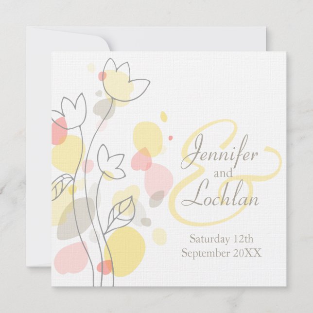 Invitación a la boda de la placita de flores de co (Anverso)