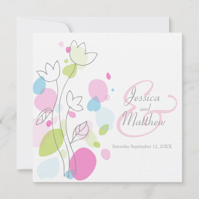 Invitación a la boda de la placita de flores de co (Anverso)
