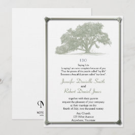 Invitación a la boda de la plantación de roble