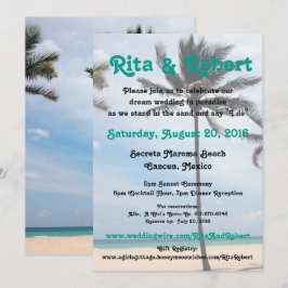 Invitación a la boda de la playa - Árbol de palma