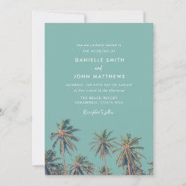 Invitación a la boda de la playa de Costa Rica Pal