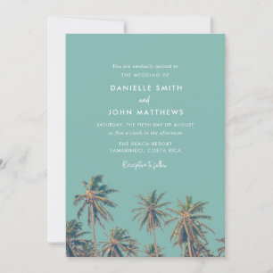 Invitación a la boda de la playa de Costa Rica Pal