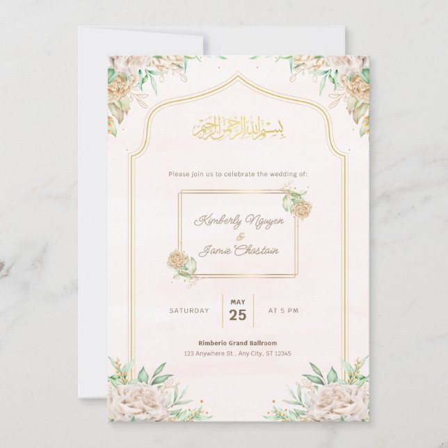 Invitación a la boda de la playa de destino (Anverso)