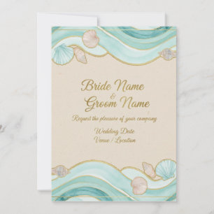 Invitación a la boda de la playa de destino