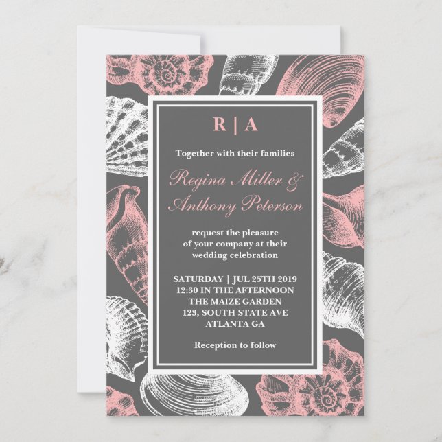 Invitación a la boda de la playa de las Casas de M (Anverso)