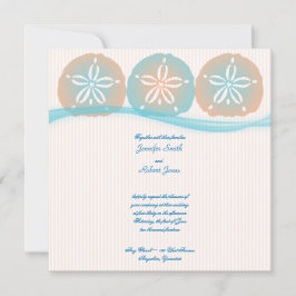 Invitación a la boda de la playa de Peach Blue San