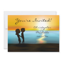 Invitación a la boda de la playa de Silhouette Cou