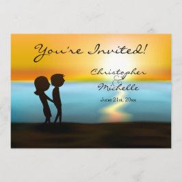 Invitación a la boda de la playa de Silhouette Cou
