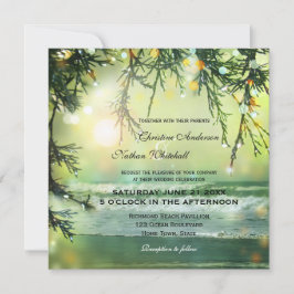 Invitación a la boda de la playa de Sparkling Ligh