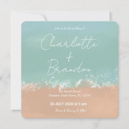 Invitación a la boda de la playa de verano simple