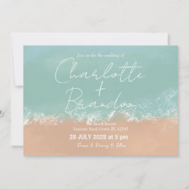 Invitación a la boda de la playa de verano simple