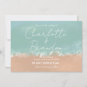 Invitación a la boda de la playa de verano simple