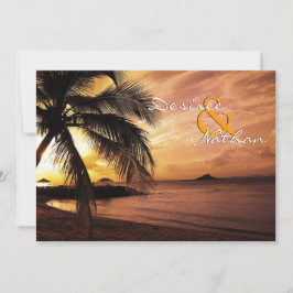 Invitación a la boda de la playa del atardecer