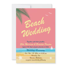 Invitación a la boda de la playa del atardecer
