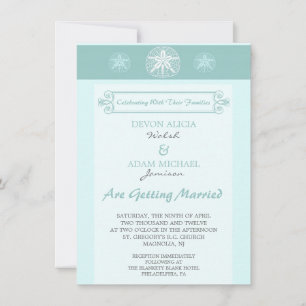 Invitación a la boda de la playa del dólar de aren