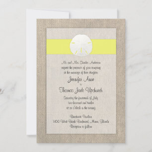 Invitación a la boda de la playa del dólar de aren