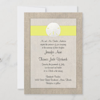 Invitación a la boda de la playa del dólar de aren