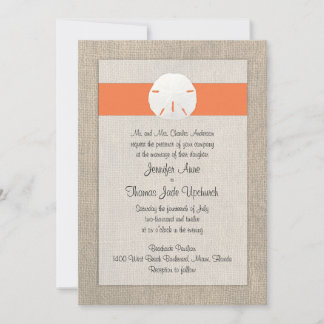 Invitación a la boda de la playa del dólar de aren