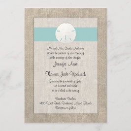 Invitación a la boda de la playa del dólar de aren