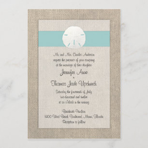 Invitación a la boda de la playa del dólar de aren