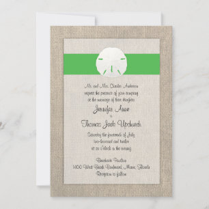 Invitación a la boda de la playa del dólar de aren