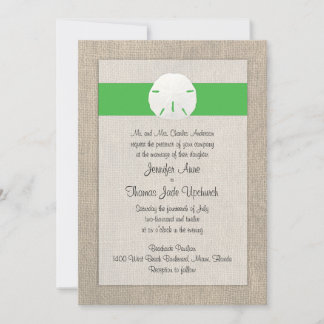 Invitación a la boda de la playa del dólar de aren