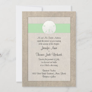 Invitación a la boda de la playa del dólar de aren
