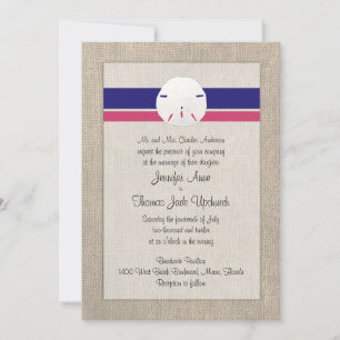 Invitación a la boda de la playa del dólar de aren