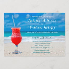 Invitación a la boda de la playa del Océano Rojo