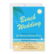 Invitación a la boda de la playa tropical