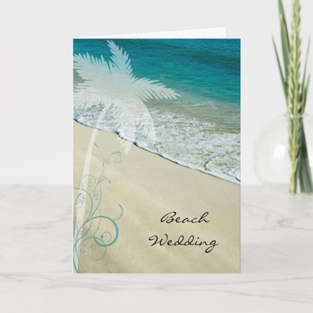 Invitación a la boda de la playa tropical (Anverso)