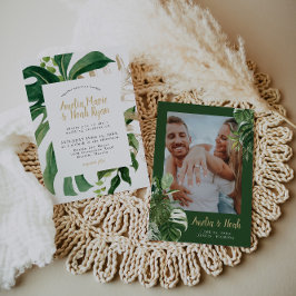 Invitación a la boda de la playa tropical