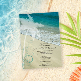 Invitación a la boda de la playa tropical
