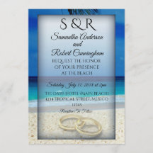 Invitación a la boda de la playa tropical