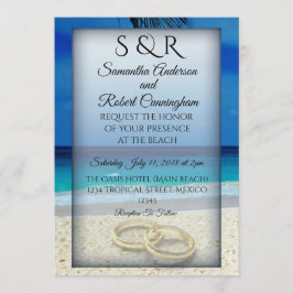Invitación a la boda de la playa tropical
