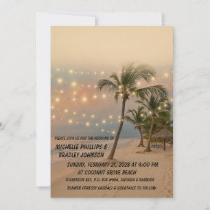 Invitación a la boda de la playa tropical   Elegan