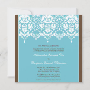 Invitación a la boda de la plaza del encaje de Dam