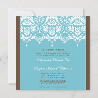 Invitación a la boda de la plaza del encaje de Dam